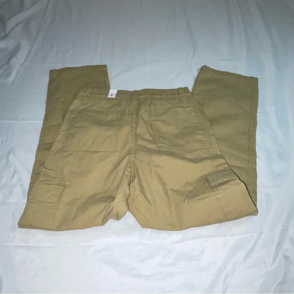 The Childrens Place Boys Khaki‎ Cargo Pants Tan Cotton Size 8 Elastic Waist